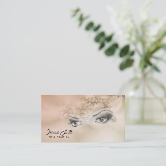 Beige Fraktal Visitenkarte (Stehend Vorderseite)