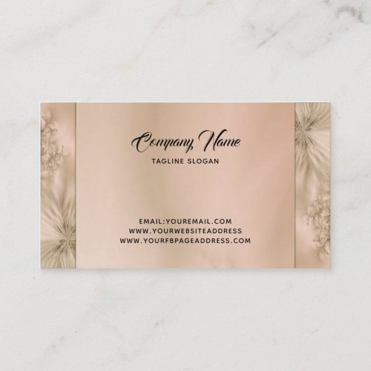 Beige Fraktal Visitenkarte (Rückseite)