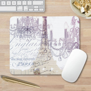 Beige französische Skripte Kronleuchter Paris eiff Mousepad