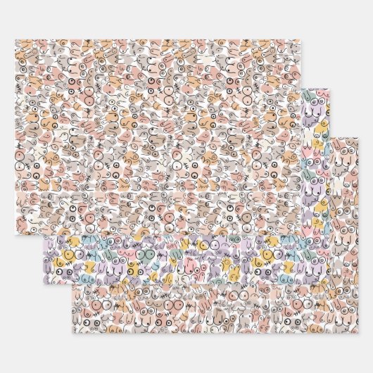 Beige-Frauen-Brust Geschenkpapier Set (Set)