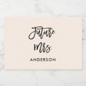 Beige Future Frau Mini Sparkling Weinetiketten Schaumweinetikett (Einzelnes Label)