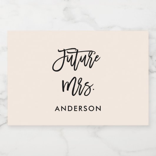 Beige Future Frau Mini Sparkling Weinetiketten Schaumweinetikett (Einzelnes Label)