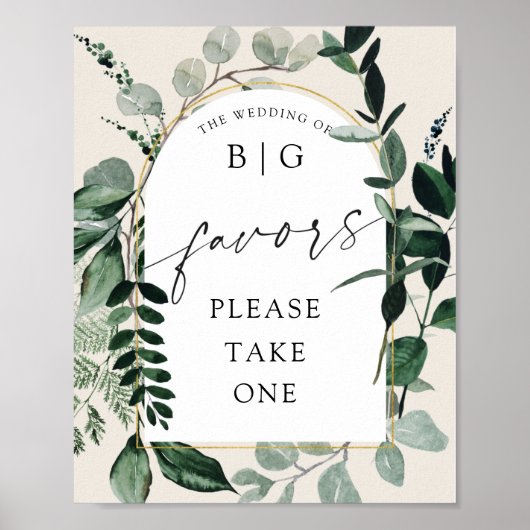 Beige Gastgeschenke Hochzeiten des Botanischen Gar Poster (Vorne)