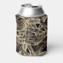 Beige gebogene Bänder, kontrastiert durch geprägte Dosenkühler