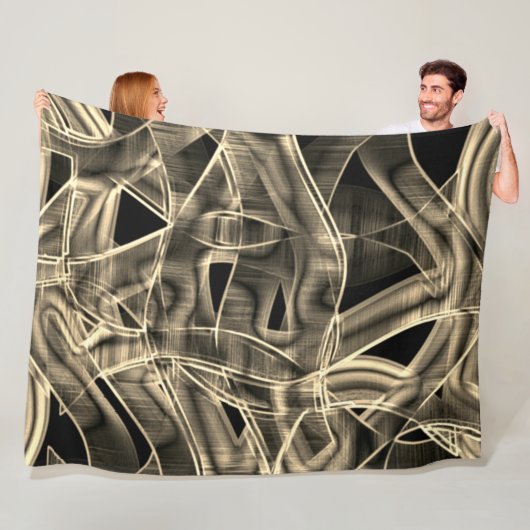 Beige gebogene Bänder, kontrastiert durch geprägte Fleecedecke (Beispiel)