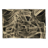 Beige gebogene Bänder, kontrastiert durch geprägte Kissenbezug (Vorderseite-Links)