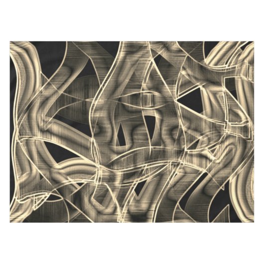 Beige gebogene Bänder, kontrastiert durch geprägte Tischdecke (Vorderseite (Horizontal))