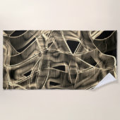 Beige gebogene Bänder, kontrastiert mit geprägten  Strandtuch (Vorderseite)