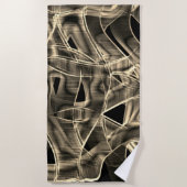 Beige gebogene Bänder, kontrastiert mit geprägten  Strandtuch (Vorderseite)