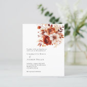 Beige gebrannte orangefarbene Blumen Einladung zur (Stehend Vorderseite)