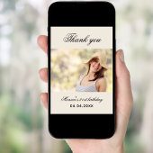 Beige Geburtstagskarte Foto Einladung