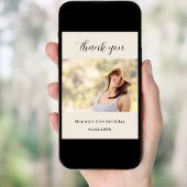 Beige Geburtstagskarte Foto Einladung