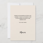 Beige Geburtstagskarte Foto Einladung (Rückseite)