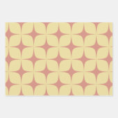 Beige Gelbe Grüne Mitte Jahrhundert Modernes Elega Geschenkpapier Set (Vorderseite 2)