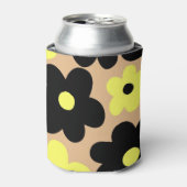 Beige Gelbe Schwarze Flora Elegant Dosenkühler (Kanne Vorderseite)
