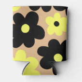 Beige Gelbe Schwarze Flora Elegant Dosenkühler (Vorderseite)