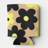 Beige Gelbe Schwarze Flora Elegant Dosenkühler (Rückseite)