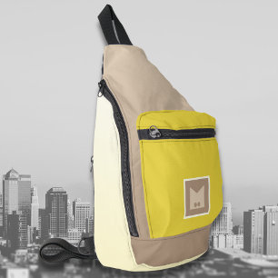 Beige gelbe, weiße Karosserietasche Crossbody Bag