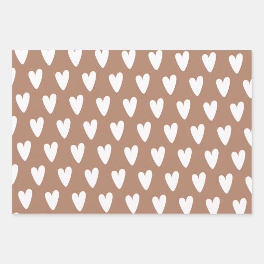 Beige Gemustert mit Liebe-Wrapping-Papier Blätter (Vorderseite 3)