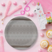 Beige Gemustert Pappteller (Party)