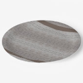Beige Gemustert Pappteller (Schrägansicht)