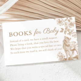 Beige Gender Neutral Safari Bücher für Babydusche Begleitkarte