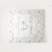 Beige Gender Reveal Banner Safari Toile Wandteppich (Vorderseite (Horizontal))