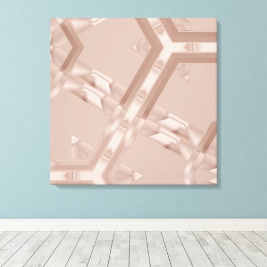 Beige Geometric Abstrakt Leinwanddruck (Insitu (Holzboden))