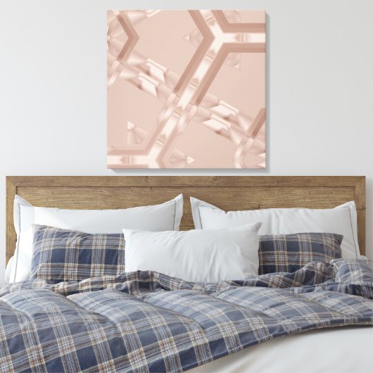 Beige Geometric Abstrakt Leinwanddruck (Insitu (Schlafzimmer))