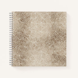 Beige geometrische Fliesen mit Blumenmuster Notizblock