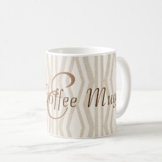 Beige geometrische Muster Monogram Gute Kaffee-Tas Kaffeetasse
