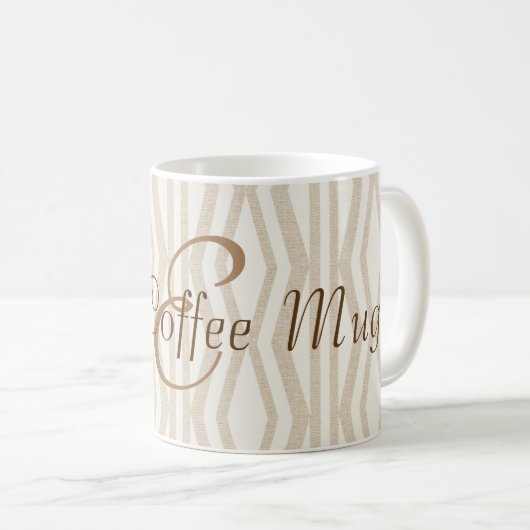 Beige geometrische Muster Monogram Gute Kaffee-Tas Kaffeetasse (VorderseiteRechts)