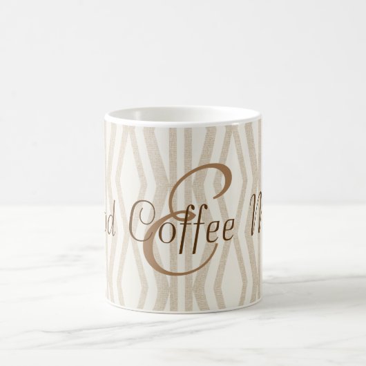 Beige geometrische Muster Monogram Gute Kaffee-Tas Kaffeetasse (Mittel)