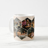 Beige geometrische Sechseck-Foto-Collage-Kaffeetas Kaffeetasse (Vorderseite Links)