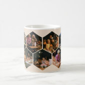 Beige geometrische Sechseck-Foto-Collage-Kaffeetas Kaffeetasse (Mittel)