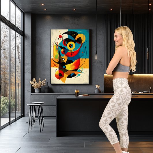 Beige Geometrisches Sternmuster: Benutzerdefiniert Capri Leggings