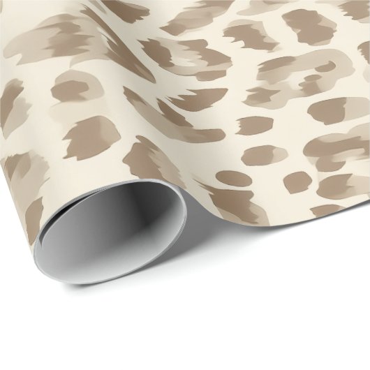 Beige Gepäckpapier mit Gepardenmuster Geschenkpapier (Rolleneckpunkt)