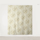 Beige-Geschäftslogo-Muster-Messe-Hintergrund Wandteppich (Vorderseite)