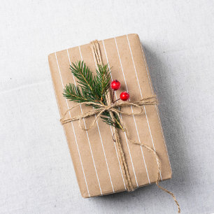 Beige gestreiftes Weihnachtsgeschenk Geschenkpapier