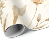 Beige getrocknete Blumen Botanisch Geschenkpapier (Rolleneckpunkt)