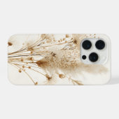Beige getrocknete Blumen Botanisch iPhone Hülle (Rückseite (Horizontal))