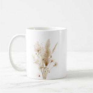 Beige getrocknete Blumen Botanisch Kaffeetasse
