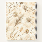 Beige getrocknete Blumen Botanisch Notizblock (Rückseite)