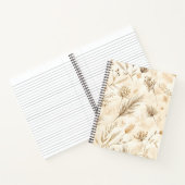 Beige getrocknete Blumen Botanisch Notizblock (Innenseite)