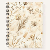 Beige getrocknete Blumen Botanisch Notizblock (Vorderseite)