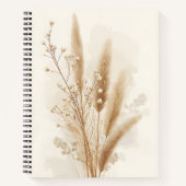 Beige getrocknete Blumen Botanisch Notizblock (Vorderseite)
