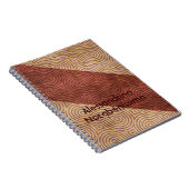 Beige gewellte Linie Diagonalen Burgunders Notizblock (Rechte Seite)