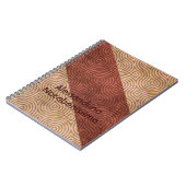 Beige gewellte Linie Diagonalen Burgunders Notizblock (Linke Seite)