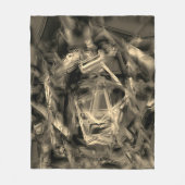 Beige gezwirnte Quadrate mit Pinselstrichen Fleecedecke (Vorderseite)