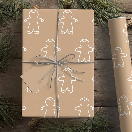 Beige Gingerbread Man C6A27F Geschenkpapier